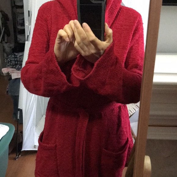 Soft cotton bell sleeved hooded sweater. - Picture 3 of 5